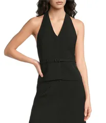 フレンチコネクション レディース トップス シャツ Vネック ノースリーブ ホルター French Connection Harry Suiting Belted Halter VNeck Sleevのサムネイル