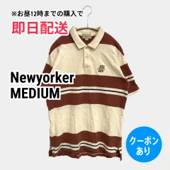 Newyorker ニューヨーカー ポロシャツ MEDIUM ボーダー柄 刺繍 半袖 メンズのサムネイル