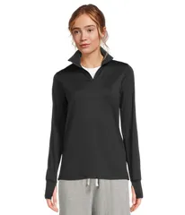 クラフト レディース トップス シャツ ハーフジップ Craft Flow Halfzip Longsleeve Black Melange ブラックのサムネイル