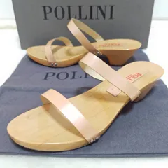 イタリア製◎夏のスタイリングに上品な抜け感を◎【POLLINI】ポリーニ ウッドソール ミュール サンダル きれいめ 大人 カジュアル タウンユース ピンクベージュ レディース サイズ36 1/2(23.5cm相当)/M49801jYのサムネイル