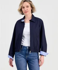 ナウティカ レディース アウター ジャケット・ブルゾン コットン ジーンズ Nautica Jeans Womens Cotton Solid ZipFront Jacket Night Skyのサムネイル