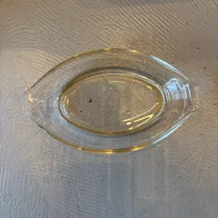【東あずま店　併売品】　パイレックス　Pyrex　楕円形　グラタン皿　透明　glass　グラス　硝子　ガラスのサムネイル