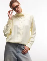 エイソス レディース アウター ジャケット・ブルゾン サテン ASOS DESIGN satin bomber jacket in lemonのサムネイル