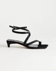 トップショップ レディース シューズ サンダル プリント レザー ヒール Topshop Sophie strappy mid heel sandals print hair on realeatheのサムネイル