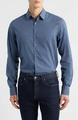 カナーリ メンズ トップス シャツ レギュラーフィット プリント コットン Canali Regular Fit Geometric Print Cotton Blend ButtonUp Shirtのサムネイル