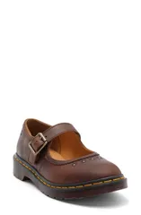 ドクターマーチン レディース シューズ パンプス Dr Martens Flower Mary Jane Flat Dark Brown ブラウンのサムネイル