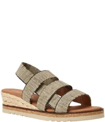 アンドレアース レディース シューズ サンダル Andre Assous Noma Stretch Raffia Slingback Wedge Sandals Black ブラックのサムネイル