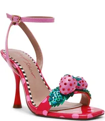 ベッツィジョンソン レディース シューズ サンダル ドット柄 ドット プリント Betsey Johnson Addison Polka Dot Print Strawberry Ornament Dのサムネイル