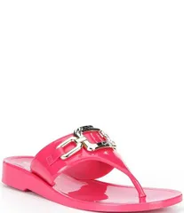 カール ラガーフェルド レディース シューズ パンプス サンダル KARLAGERFELD PARIS Vardice Jelly Bit Chain Thong Slide Sandals Hotのサムネイル