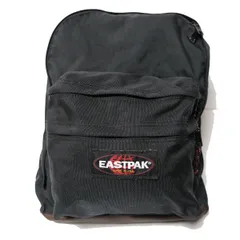 90's USA製 イーストパック EASTPAK ボトムレザー ナイロン リュックサック 黒 ブラック バックパック 90年代 アメリカ製 旧タグ オールド アメリカ古着 USED ビンテージ ヴィンテージのサムネイル