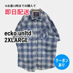 ecko unltd. エコーアンリミテッド シャツ/ブラウス 2XLARGE ブルー コットン チェック柄 ミドル丈 半袖 レギュラーカラー メンズのサムネイル