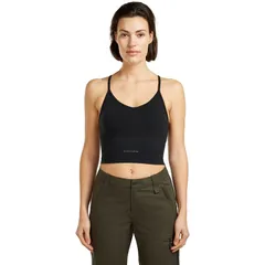 アイスブレーカー レディース トップス Tシャツ Icebreaker Merino Blend 260 Seamless Rib Strappy Tank Top Womens Black ブラックのサムネイル