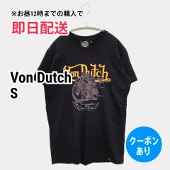 Von Dutch ヴォンダッチ Tシャツ/カットソー S ブラック 無地 前面プリント バックプリント ミドル丈 半袖 クルーネック(丸首) メンズのサムネイル