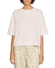サンドロ レディース トップス Tシャツ コットン Sandro Cotton Tee Light Pink ピンクのサムネイル