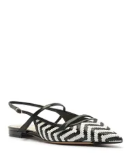 アレクサンドラバードマン レディース シューズ パンプス Alexandre Birman Womens Raffia Slingback Flats Black ブラックのサムネイル