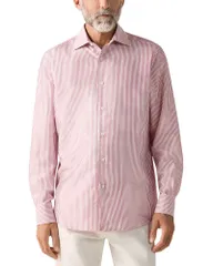 ゼニア メンズ トップス シャツ シルク ZEGNA Silk Dresshirt Dark PinkWhite ホワイトのサムネイル