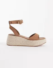 エイソス レディース シューズ サンダル スエード ASOS DESIGN Tana faux suedespadrille wedges in sand サンドのサムネイル