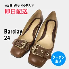 Barclay パンプス 24 ブラウン レザー・本革 無地 スクエアトゥ 太ヒール ストラップあり レディースのサムネイル