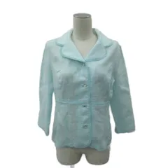 クレージュ courreges ジャケット 上着 オープンカラー 麻 リネン 水色 ライトブルー オープンカラー 七分袖 /HO4 ■GY74のサムネイル