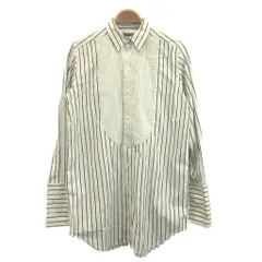 ラルフローレン RALPH LAUREN チュニックシャツ 9 白 オフホワイト 黒 ブラック ストライプ柄 タキシードシャツ 長袖 トップス /YU ■GY53のサムネイル