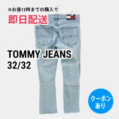 TOMMY JEANS トミージーンズ デニムパンツ 32/32 スカイブルー クロップド・半端丈 無地 ワンポイント ブランドロゴ スタンダード クラッシュ・ダメージ レギュラー メンズのサムネイル