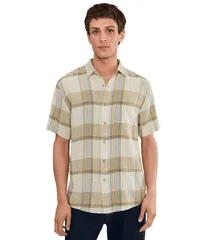 ペンドルトン メンズ アウター コート シャツ リネン Pendleton Dawson Linen Shirt Short SleevecruTanBlue P エクリュのサムネイル