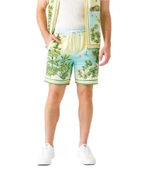 ゲス メンズ ボトムス ハーフパンツ・ショーツ ショートパンツ Guessunset Riviera Charm Flat Front Drawstring Shorts Yellow イエローのサムネイル