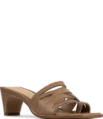 ドナルドプリネール レディース シューズ サンダル レザー Donald Pliner Dayvi Tumbled Leather Toe Ring Dressandals Tobaccoのサムネイル