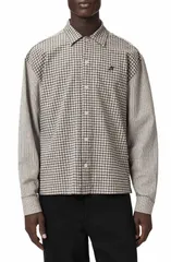 オールセインツ メンズ トップス シャツ プリント AllSaints Kage Mix Print ButtonUp Shirt Oat White ホワイトのサムネイル