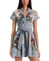 アリスアンドオリビア レディース トップス シャツ ミニ デニム Alice and Olivia Lucy Denimini Shirt Dressierra Vintage Multi マルチカラのサムネイル