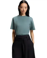 ヒューゴボス レディース トップス Tシャツ コットン Hugo Boss by Womens Mercerized Cotton RelaxedFitShirt Open Blue ブルーのサムネイル