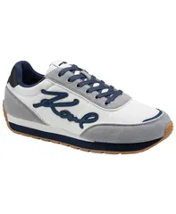 カール ラガーフェルド メンズ シューズ スニーカー レース Karlagerfeld Mens LaceUp Low Profile Sneakers Gray グレーのサムネイル