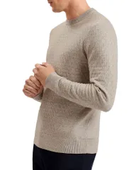 テッドベーカー メンズ アウター ニット・セーター クルーネック Ted Baker Textured Stitch Crewneck Sweater Taupe トープのサムネイル