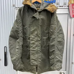 ALPHA INDUSTRIES N-3B フード付 フライトジャケット カーキのサムネイル
