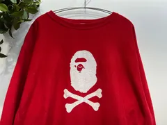 90s〜00s  A BATHING APE アベイシングエイプ　クロスボーン エイプヘッド スウェット トレーナー レッド XL VINTAGE BAPE NIGO期のサムネイル