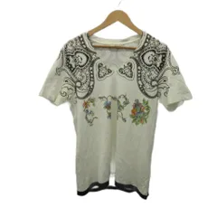 エトロ ETRO ペイズリーＶネック Tシャツ 44 白 ホワイト 黒 ブラック 青 ブルー 緑 グリーン ペイズリー柄 Vネック 半袖 /SH ■GY62のサムネイル