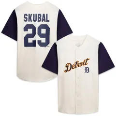 プロファイル レディース トップス Tシャツ トール ジャージー Mens Profile CreamNavy Detroitigers Big Tall TwoColor Fashion Jerseのサムネイル