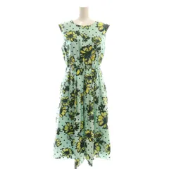ランバンオンブルー LANVIN en Bleu ワンピース ひざ丈 総柄 ノースリーブ 36 ミント /DF ■GY57のサムネイル