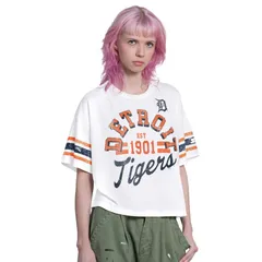 スターター レディース トップス Tシャツ クロップド Womenstarter White Detroitigers Cropped Hurry Up Offense TShirtgr Whiteのサムネイル