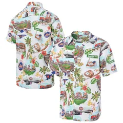 レインスプーナー レディース トップス Tシャツ ダウン MensReyn Spooner White New York Metscenic TriBlend ButtonDown Shirt Metのサムネイル