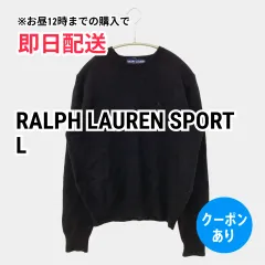 RALPH LAUREN SPORT ラルフローレンスポーツ ニット/セーター L ブラック ウール・ニット 無地 ワンポイント ミドル丈 長袖 クルーネック(丸首) メンズのサムネイル