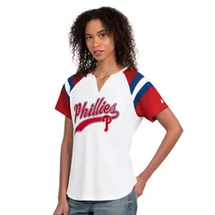 スターター レディース トップス Tシャツ Womenstarter White Philadelphia Phillies Game Onotch Neck TShirt Phl White ホワイのサムネイル