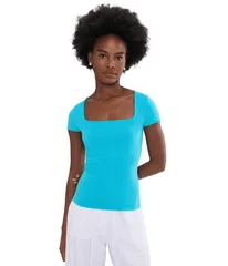 フリーピープル レディース トップス シャツ Free People Sunfade Clean Lines Baby Tropical Blue ブルーのサムネイル