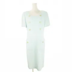 ヴァレンティノ ガラヴァーニ VALENTINO GARAVANI MISS V ワンピース 42 青 ブルー サックス ダブルブレスト 半袖 ラウンドネック 70867 7306 /CK5 ■ECD005のサムネイル