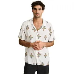 リズム メンズ トップス シャツ 半袖 Rhythm Bouquet ShortSleeve Shirt Mens Naturalのサムネイル