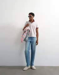 トップマン メンズ トップス ポロシャツ Topman relaxed short sleeve pique polo in light GRAY グレーのサムネイル
