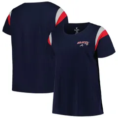 プロファイル レディース トップス Tシャツ プラスサイズ Womens Profile Navy Atlanta Braves Plusize Scoop Neck TShirt Brv Navyのサムネイル