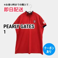 PEARLY GATES パーリーゲイツ ポロシャツ 1 レッド 無地 バックプリント ワンポイント ブランドロゴ 半袖 レディースのサムネイル