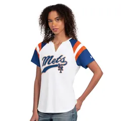 スターター レディース トップス Tシャツ Womenstarter White New York Mets Game Onotch Neck Raglan TShirt Met White ホワイトのサムネイル