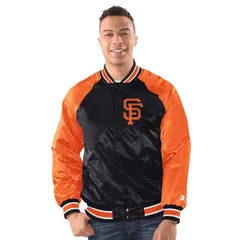 スターター レディース アウター ジャケット・ブルゾン Menstarter BlackOrange San Francisco Giants Raglan Blitz Varsity Jacketのサムネイル